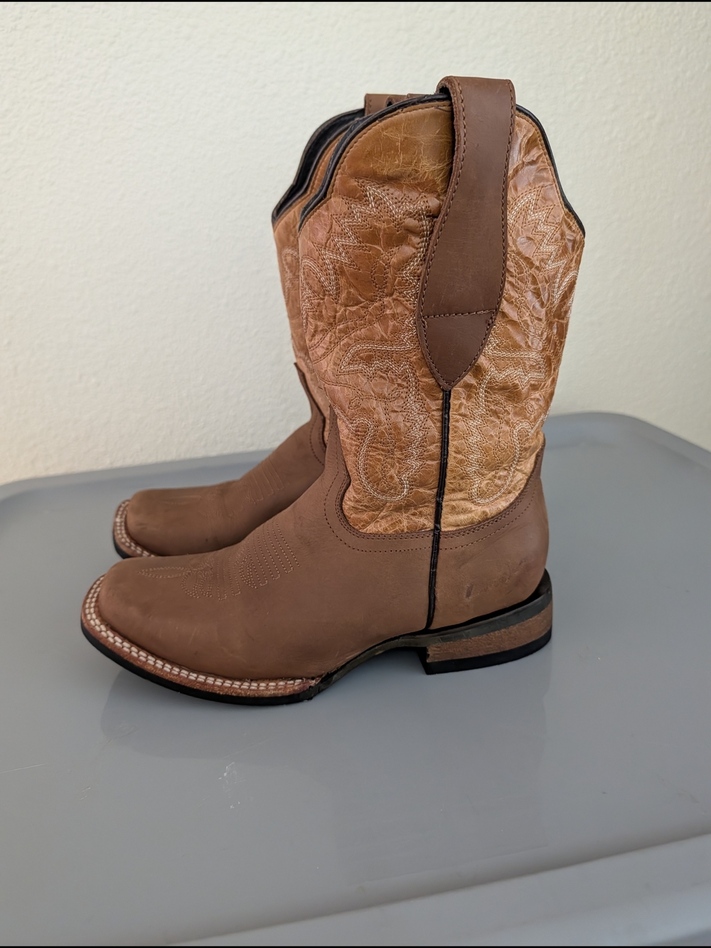 Brown Two-Tone Women’s Heeled Cowboy Boots